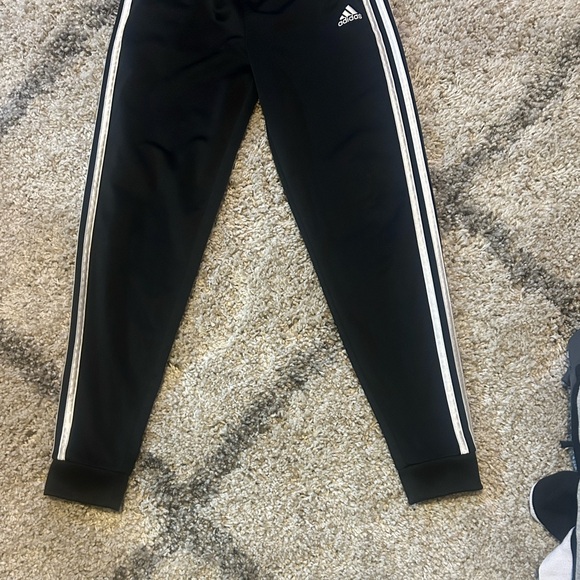 Adidas black/white jogger pants youth size 14 - Picture 3 of 5